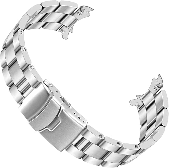 Juntan 20mm 22mm Watch Strap Stainless Steel Curved Ends Watch Band Tapered Metal Watch Replacement Bracelet for Men Women with Deployment Buckle Black Silver