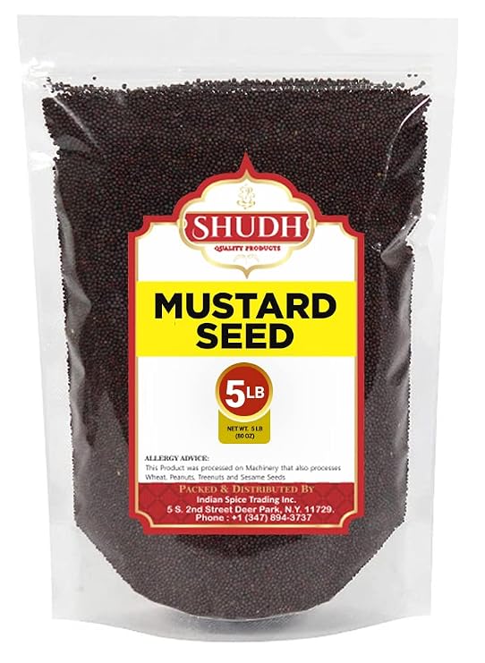 SHUDH Black Mustard Seed 5 LB | 80 oz | Whole Spice (Kali Rai) ~ All Natural | Gluten Friendly | NON-GMO | Vegan | Indian Origin