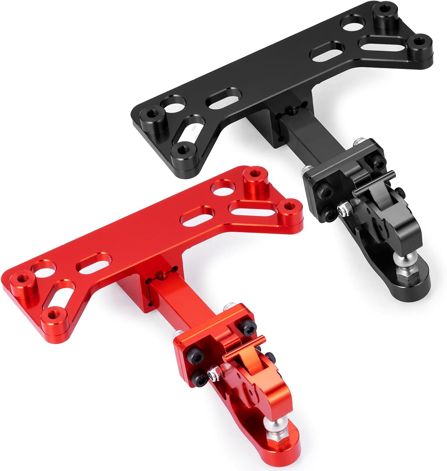 RCLIONS Adjustable Aluminium Trailer Hitch Receiver for Axial SCX6 JLU 1/6 Scale RC Crawler Car Upgrade Parts (Red)
