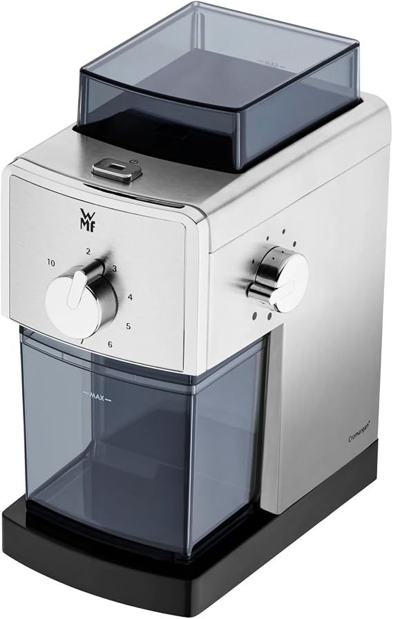 WMF Stelio Edition Elektrikli Kahve Öğütücü, Çelik Disk Öğütücü, 17 Kademeli Öğütme Ayarı, 2–10 Fincan Kapasiteli, Filtre Kahve ve French Press İçin Uygun, 110 W