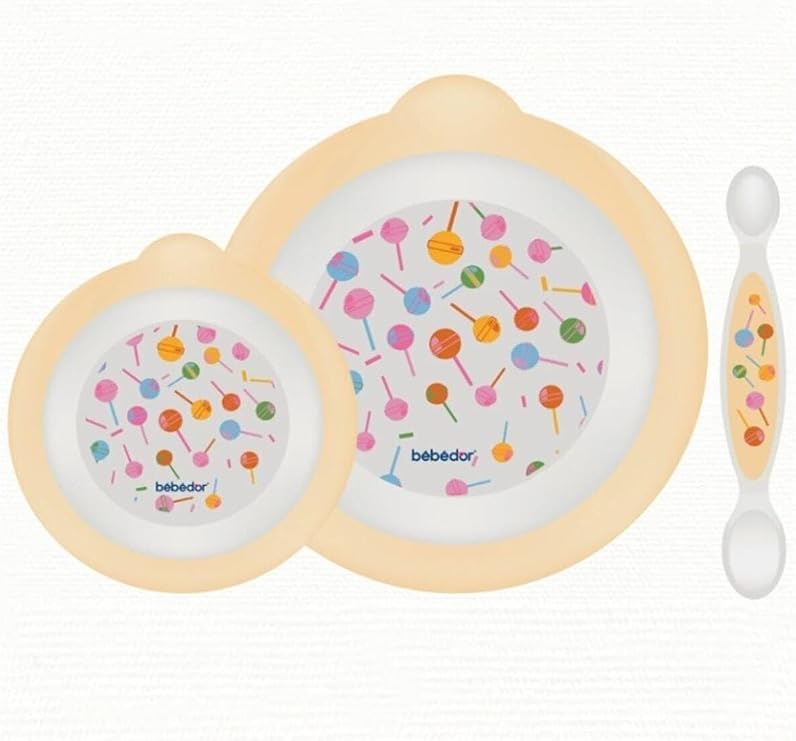 Bebedor My Feeding Set Beslenme Setim 6 Ay, Tabak Kase Kaşık, Sarı