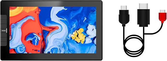 VEIKK VK1200 Drawing Tablet with Screen 11.6 inch Full-Laminated Art Tablet Graphic Tablet with Screen with Tilt Function Battery Free Stylus and USB Cable