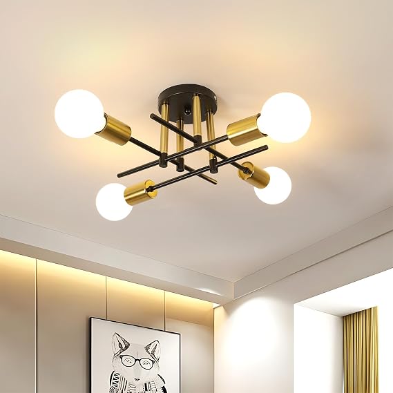 Modern Chandeliers Ceiling Lights Living Room 4 Light E27 [Energy Class E]