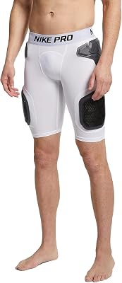 Nike Mens Pro Team Hyperstrong Shorts Football US, Alpha, Large, Regular, Regular, WhiteBlack