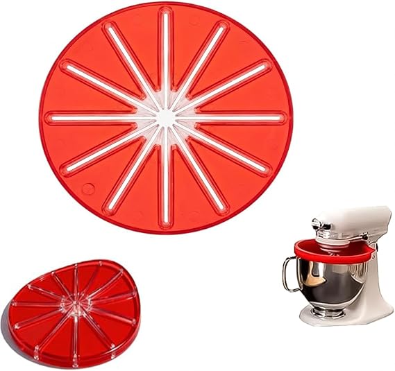 Mixer Splash Guard, Silicone Scraper Attachment for 6-Wire Whisks, Compatible with Popular Tilt-Head Mixer Models