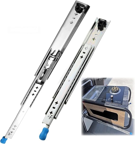 Heavy Duty Drawer Slides 60" 58" 54" 50" 48" 46" 42" 22" 10" Length, Locking Drawer Slide Glides Ball Bearing Sliding Rails Full Extension (Size : 1100mm/44inch)