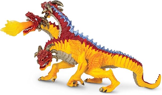 Safari Ltd. Fire Dragon Figurine - Detailed Vibrantly Colored 8.5" Model Figure - Fune Educational Fantasy Play Toy for Boys, Girls & Kids Ages 4+