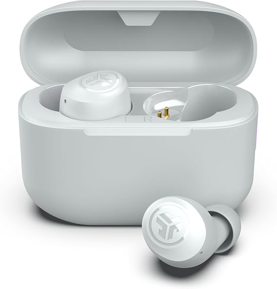 JLab Go Air Pop+ True Wireless Earbuds, in Ear Headphones, Bluetooth Earphones, 35H Playtime Ear Buds, Bluetooth Earbuds with Microphone, USB-C Charging Case, Dual Connect, EQ3 Sound, Cloud White | Wireless Earphones, IP55 True Wireless Earbuds with Microphone, Application, Dual Connect, Charging Case