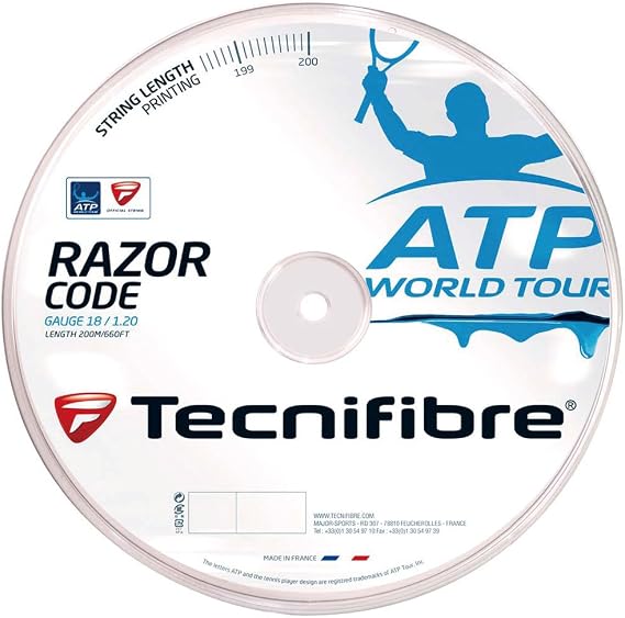 Tecnifibre ATP Razor Code 1.20MM/18G Tennis String Reel Carbon (200m, 660 ft)