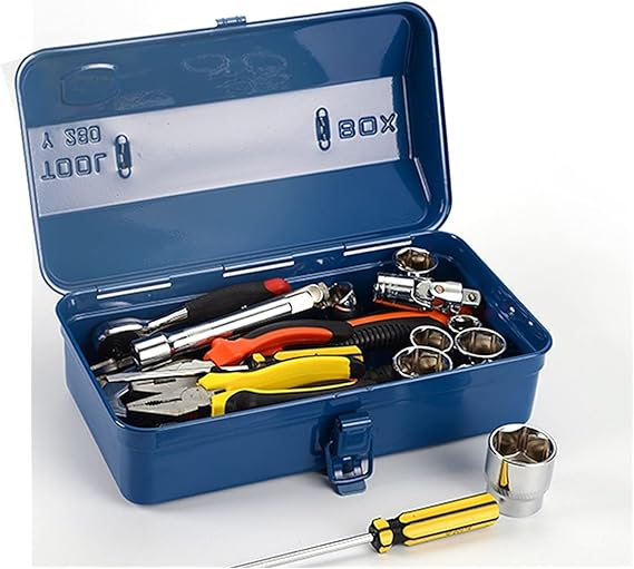 Tool Box Tool Box Professional Suitcase Empty Organizer Home Iron Large Metal Storage Multi-purpose Carry-on Portable Repair Toolbox Tool Case (Color : 360B green)