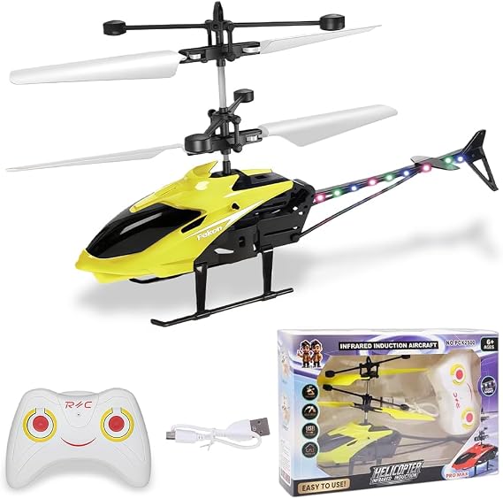 Remote Control Helicopter, RC Helicopters Toy Mini RC Helicopter Remote Control Flying Toy Controlled Aircraft Indoor Airplane Toys Mini Helicopters Models Gifts for Birthday(Yellow)