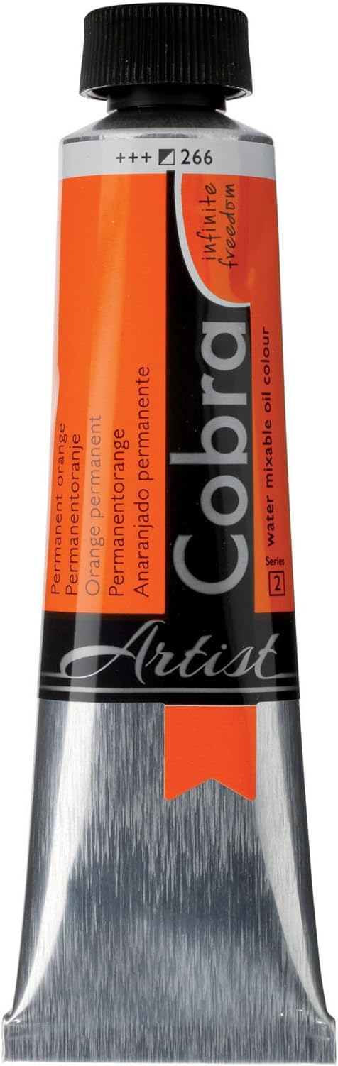 Royal Talens C210-52660 40ml Cobra Water Mixable Oil Color Paint - Permanent Orange
