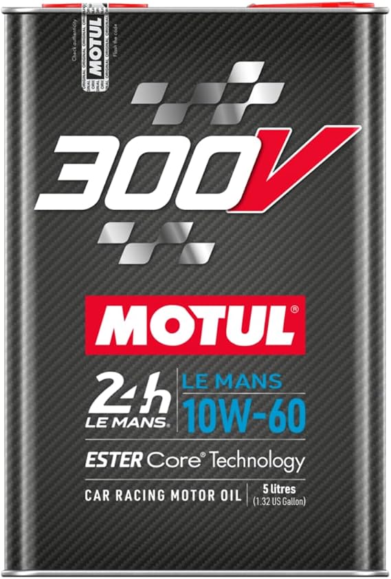 MOTUL 110865 300V 10W-60 LE MANS Car Racing Motor Oil Full Synthetic Engine Lubricant 5 Liter High Performance 4-Stroke Ester Core