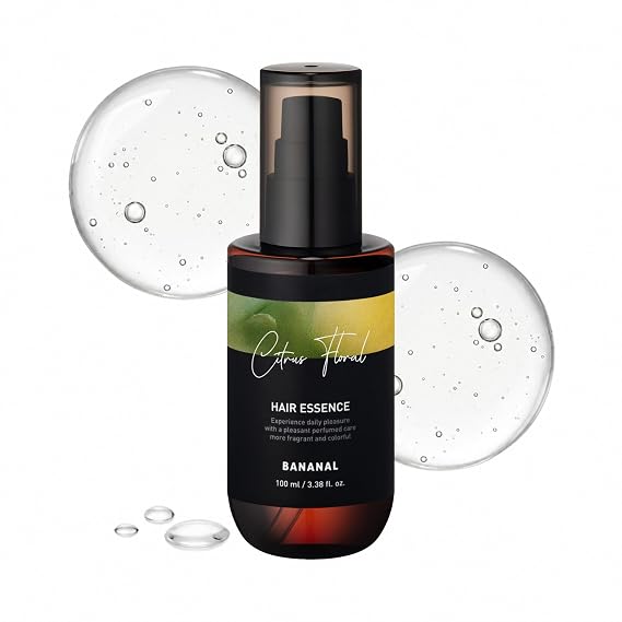 2-in-1 Hair Serum & Perfume Oil - Korean Hair Care, Moroccan Argan Oil & 12 Amino Acids for Dry Damaged Hair, Anti-Frizz Glass Hair Shine, Paraben-Free, Citrus Floral, 3.38 fl oz