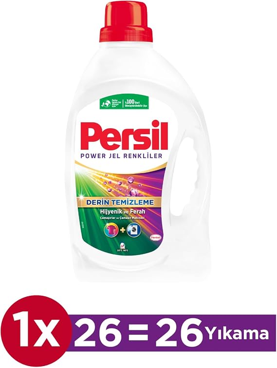 Persil Power Gel Color Deep Cleaning Plus 26 Wash Liquid Laundry Detergent for Colored (1 x 1690 ml)