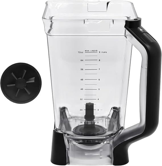 Replacement Pitcher 72 oz XL Compatible with Ninja Blender (New Model)BL610 | 72oz Pitcher Blender Parts for Ninja BL710WM BL710WMC CO610B CO650B CT610,NEW Model Top Lid with Rim/Handle Extension ONLY