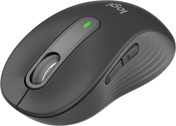 Logitech Signature M650MGR Wireless Mouse, Quiet, Bluetooth, Regular Size, Graphite, Wireless Mouse, Not Compatible with Unifying, Windows, Mac, iPad, Android, Chrome OS, Scroll Wheel, Silent Mouse