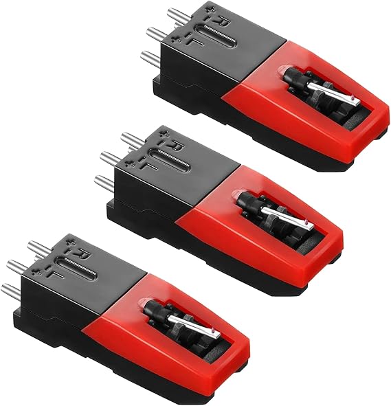 3PCS Universal Record Player Cartridge, Turntable Cartridge Needle Replacement Turntable Diamond Replacement Stylus for LP Phonograph,ION, Crosley, Victrola