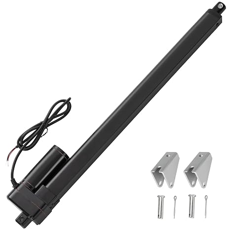 20 Inch Stroke Linear Actuator 12V Heavy Duty 440lbs/2000N IP65 Waterproof Electric Actuator Speed 0.31"/sec with Mounting Brackets