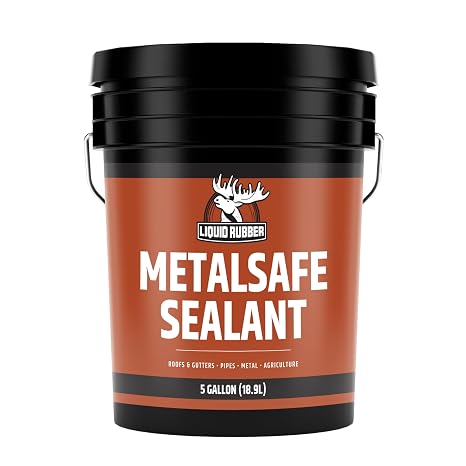 Liquid Rubber MetalSafe Sealant - Metal Roof Leak Repair, Black, 5 Gallon | Corrosion-Resistant Coating - Apply Directly Over Tight Rust, No Primer Needed - Metal Roofs, Panels, Silos, Flexible