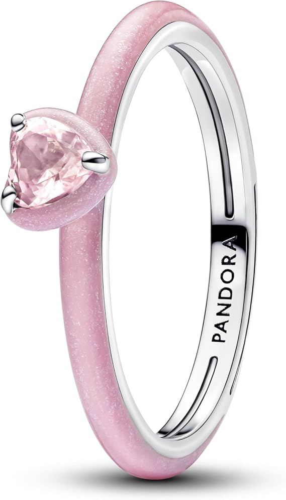PANDORA Damenring Silver Rosafarbenes Chakra Hertz 193088C02