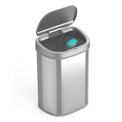 Ninestars 21 Gallons XL Automatic Touchless Kitchen Trash Can with Lid, Motion Sensor Trash Can for Large Kitchens, Office & Commercial Use 80 Liter Stainless Steel Garbage Bin (X-Large Rectangular)