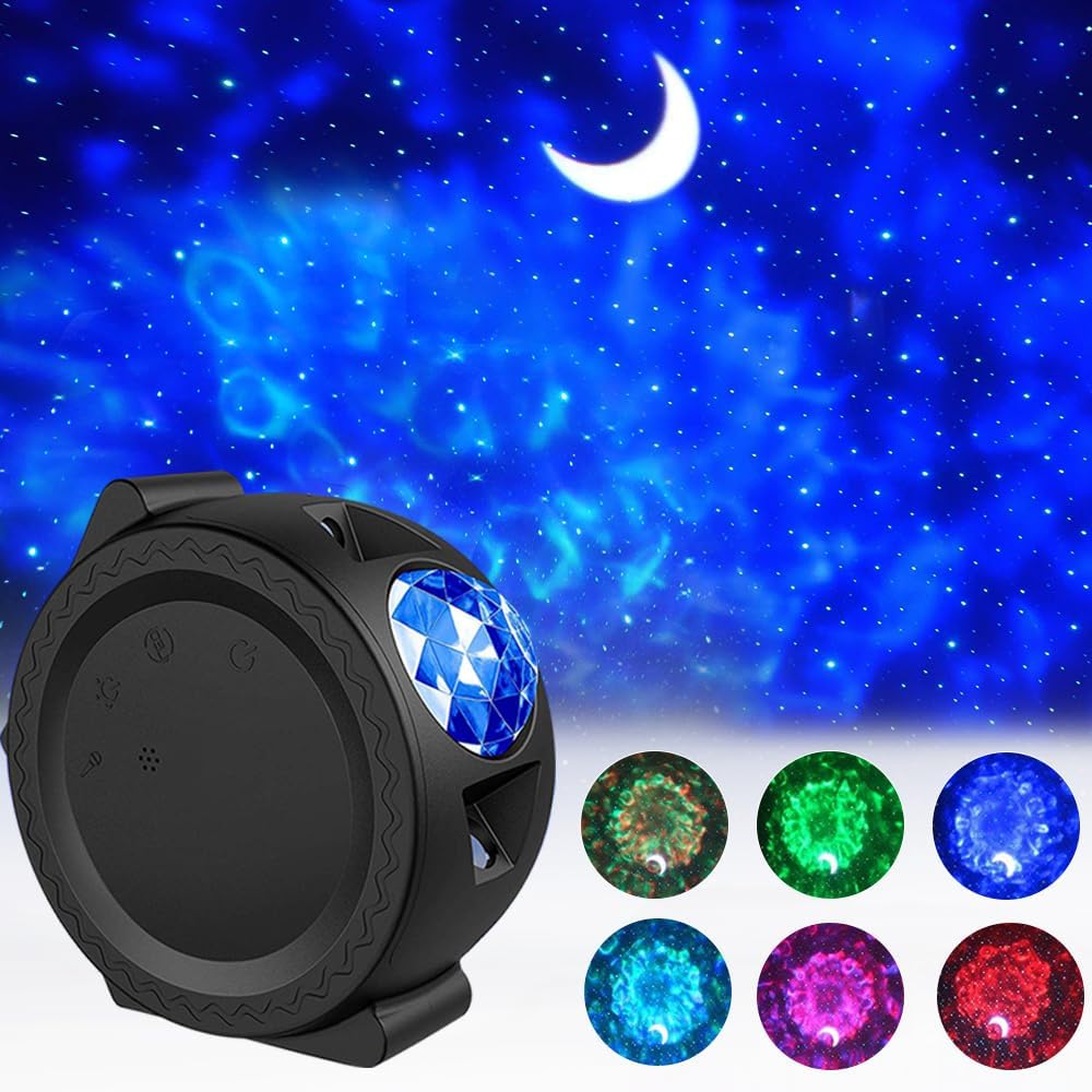 スタープロジェクター、Rusoso Galaxy プロジェクターライト、星雲付き、3イン1ナイトライト キッズ、タッチコントロール&音声コントロール&音楽スピーカー付き、子供、大人、寝室/パーティー/ゲームルーム/ホームシアター/ナイトライト用