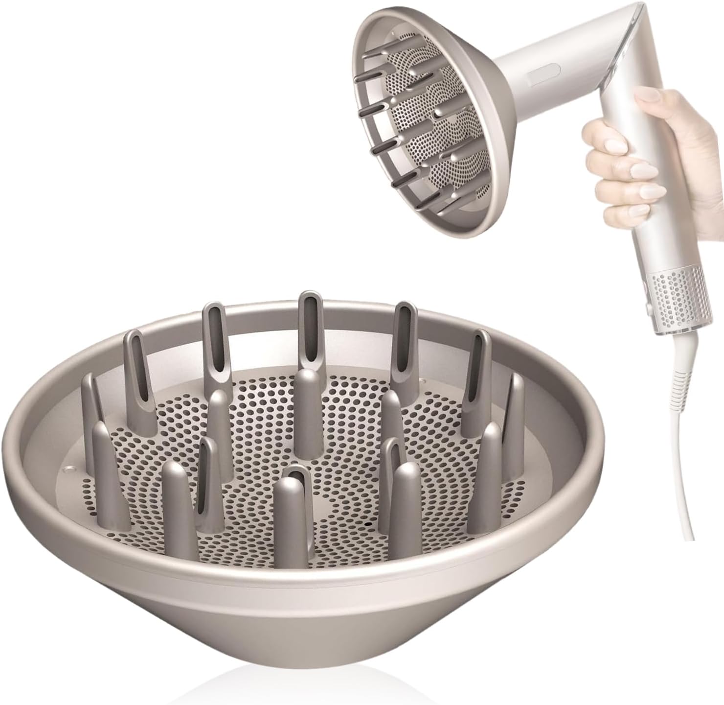 Improved Diffuser Attachment Compatible with Shark FlexStyle Styling Tool, Large Attachment for Quick Drying and Defining Natural Curls