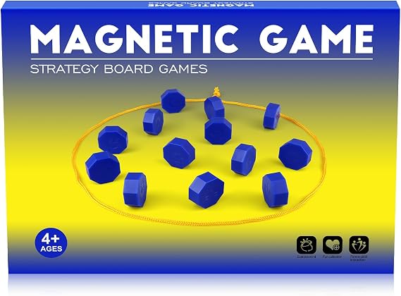 Bameca Magnetic Chess Game with Full-Size Stones, Magnet Game with String
