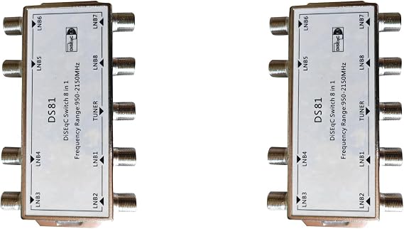 2X DS81 8 in One Satellite Signal DiSEqC Switch LNB Receiver Multiswitch