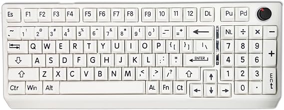 Large Print Computer Mechanical Keyboard | High Contrast Black and White Keys | Visually Impaired | Makes Typing Easy