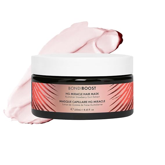 BONDIBOOST Strawberry Gum Hair Mask for Damaged Hair [8.45 fl oz], Deep Conditioning Hair Mask, Clinically-Proven to Improve Split Ends, Argan Oil + Biotinoyl Tripeptide-1 Formula, Sulfate Free