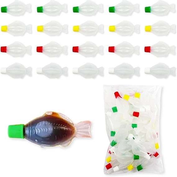 Japanese Fish-Shaped Soy Sauce Bottles - 40 Count for Bento