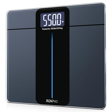 RENPHO Large Platform Bathroom Scales, High-capacity 39st, Step-On, 33x30cm