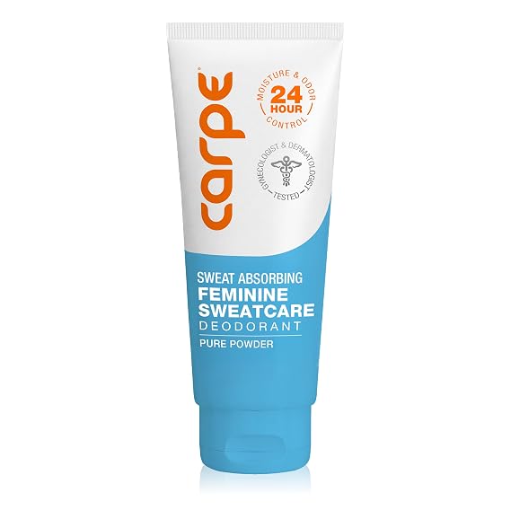 Carpe Feminine Sweatcare Intimate Deodorant for Women, Pure Powder