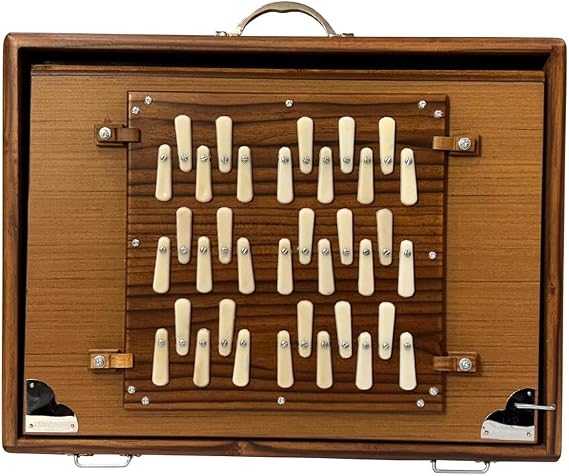 Shruti Box large 36 Keys, 3 Octave 440Hz & (432Hz on requested) Sur Pete Teak & Ply FOOT PEDAL