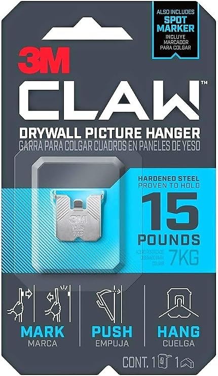 3M CLAW Strong Durable Drywall Picture Hanger (15 LB)