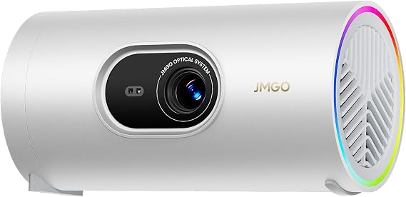 JMGO PicoPlay 1080P Smart Portable Projector, Google TV, 400ISO Lumens, 8W Dolby Digital, 3D-Active, HDR10, WiFi & Bluetooth for Home and Outdoor, Includes Optical Filter