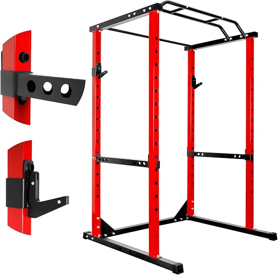 Multi-Function Power Rack with Adjustable Cable Crossover System and More Training Attachment, Weight Cage for Home Gym, Squat Rack