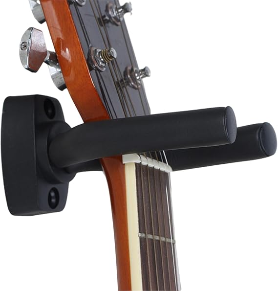Instrument Wall Mount Hook - Hanger Stand, Rotatable Grip | Rubber Coated Wall Guitar Storage Holder, Secure Non Slip Display Rack with Quick Installation for Acoustic Electric Bass Ukulel