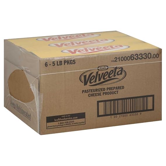 Kraft Velveeta Cheese Loaf 5 Pound Large Size Pack of 6