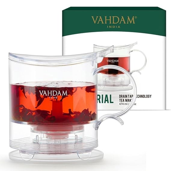Imperial Tea Infuser Teapot & Smart Tea Maker - BPA-Free, Drain-Tap Technology | Easy Brew, Easy Clean | Loose Leaf Brewing - Stylish Design | 16oz