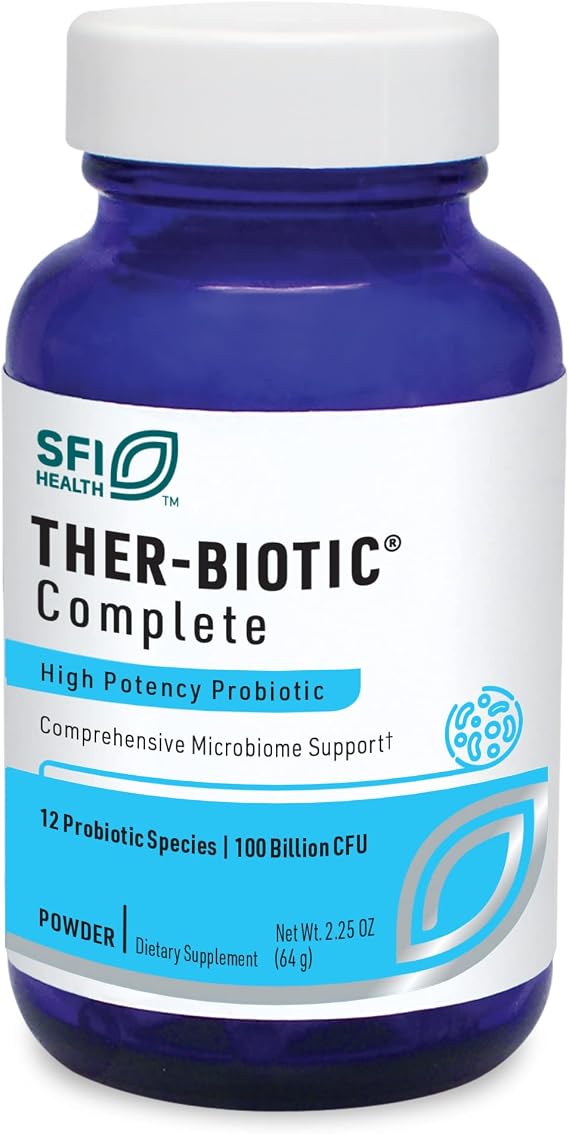 Klaire Labs SFI Health Ther-Biotic Complete Probiotic Powder, 64g | Men's and Women's Probiotics for Digestive Health & Immune Support, 100 Billion CFU, Dairy-Free, Hypoallergenic