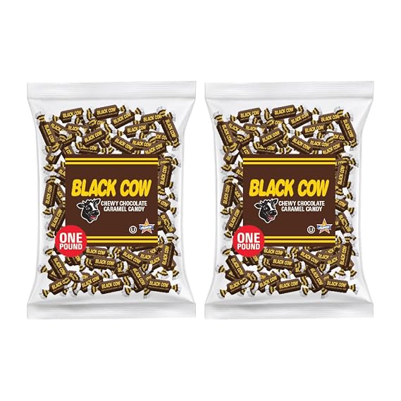 Atkinson's Black Cow - Chewy Chocolate Caramel Candy - Made with Real Chocolate - Gluten Free, Kosher - Bite Size Candy - 2lb. Bag