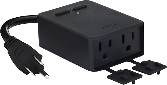 Wyze Plug Outdoor, Dual Outlets Energy Monitoring, IP64, 2.4GHz WiFi Smart Plug, Works with Alexa, Google Assistant, IFTTT, No Hub Required, Black
