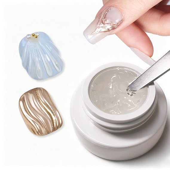 Clear Solid 3d Sculpting Gel Nail Art 3d Chrome Effect Gel | Non Wipe 3d Nail Sculpting Gel For Nail Art, 3d Nail Art Gel Multifunctional 3d Molding For Nails