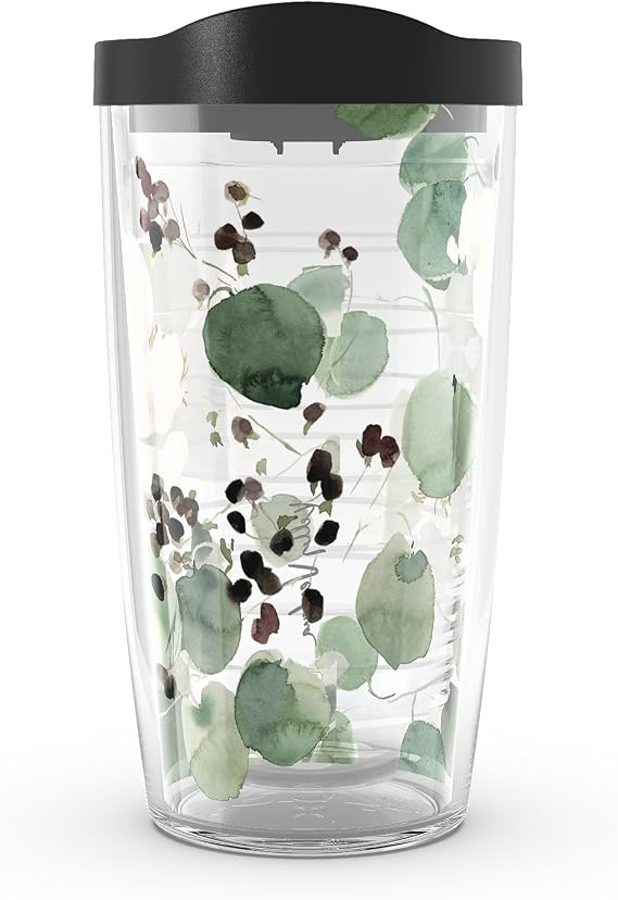 Tervis 16oz Tritan Tumbler | Kelly Ventura - Eucalyptus | Made in USA, Double-wall Insulated, Shatterproof, BPA-Free, Dishwasher Safe, Fits Most Cupholders, Gifts under $20