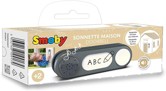 Smoby - 810917 Electronic Doorbell - Smoby - Outdoor Home Accessory - Suitable for Ages 2 and Above - Grey