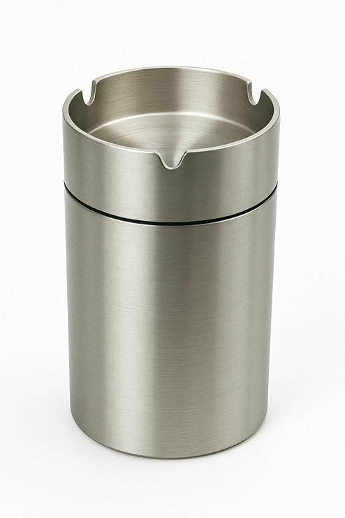 MallArt® Stainless Steel Ashtray, Auto Ashtray, Ashtray Wind Resistant, Anti-Scentor, Horse-Destroy Feature, Stylish and Durable Design Home, Office, Automobile and Outdoor