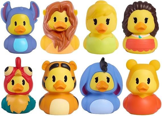 Duckalooz Disney Character Toy Ducks 8-piece Bundle Pack